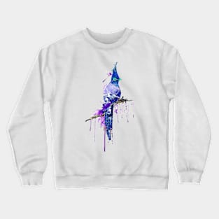 Watercolor painted purple bird Crewneck Sweatshirt